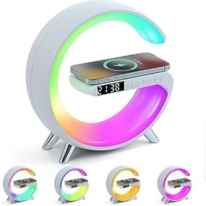 New Multi-Function Bluetooth Table Lamp with Wireless Charger Speaker Alarm Clock App Control