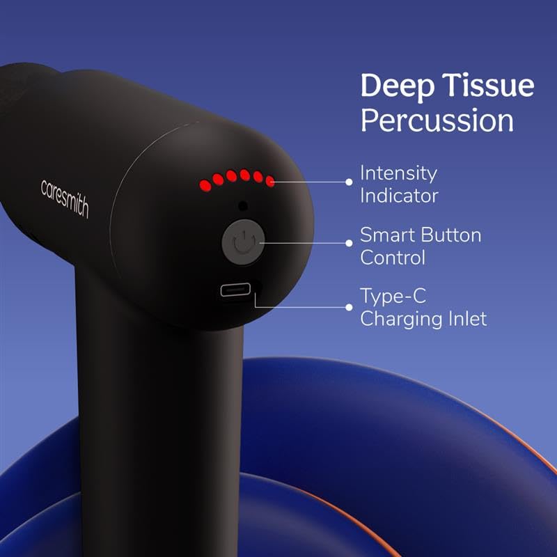 Massager Gun For Full Body Massager [4 Headsl] 6 Speed Mode Massager for Full Body Pain Relief, Muscle Relaxation of Neck, Shoulder, Back, Foot for Men & Women, Black.