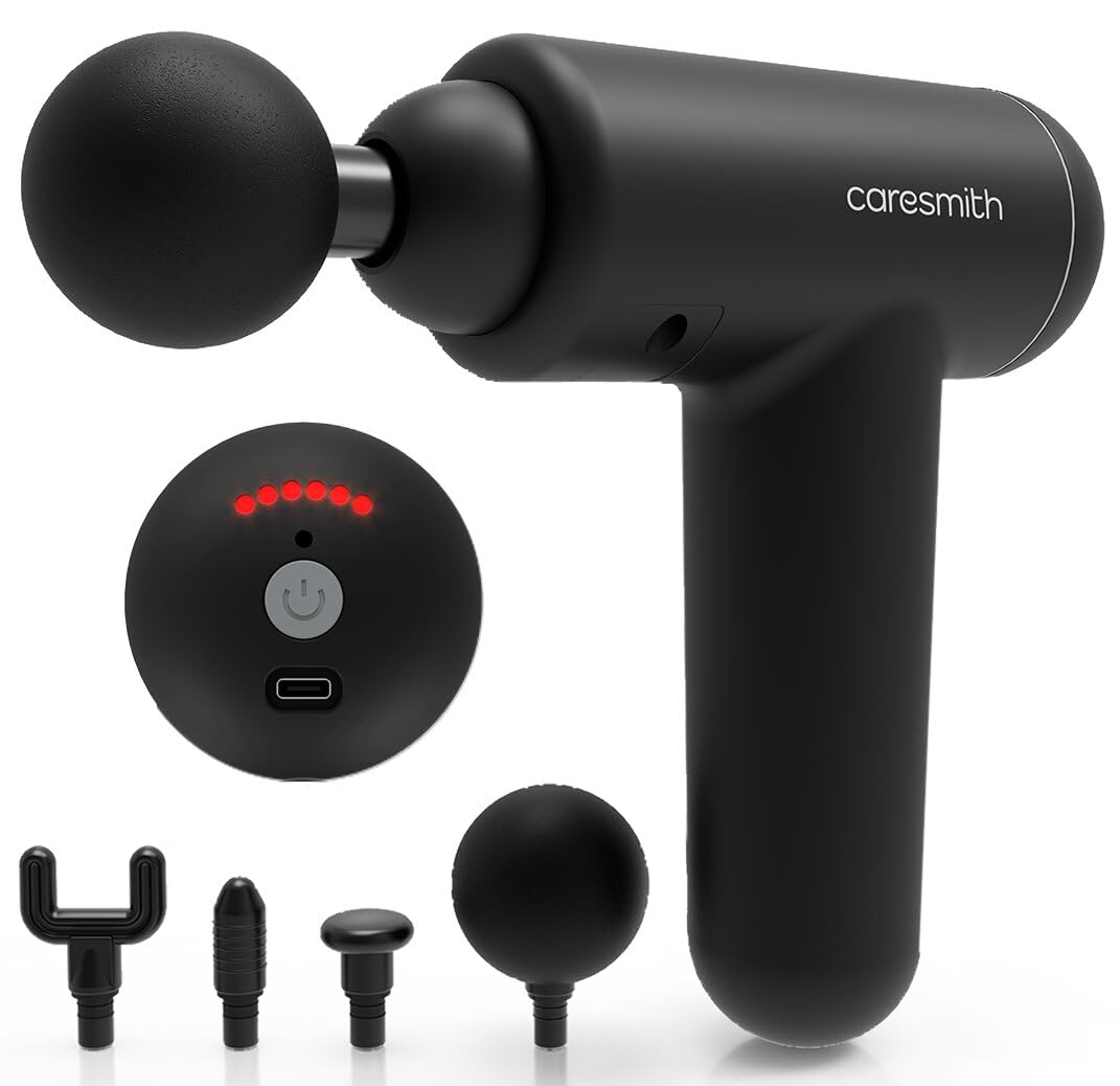 Massager Gun For Full Body Massager [4 Headsl] 6 Speed Mode Massager for Full Body Pain Relief, Muscle Relaxation of Neck, Shoulder, Back, Foot for Men & Women, Black.
