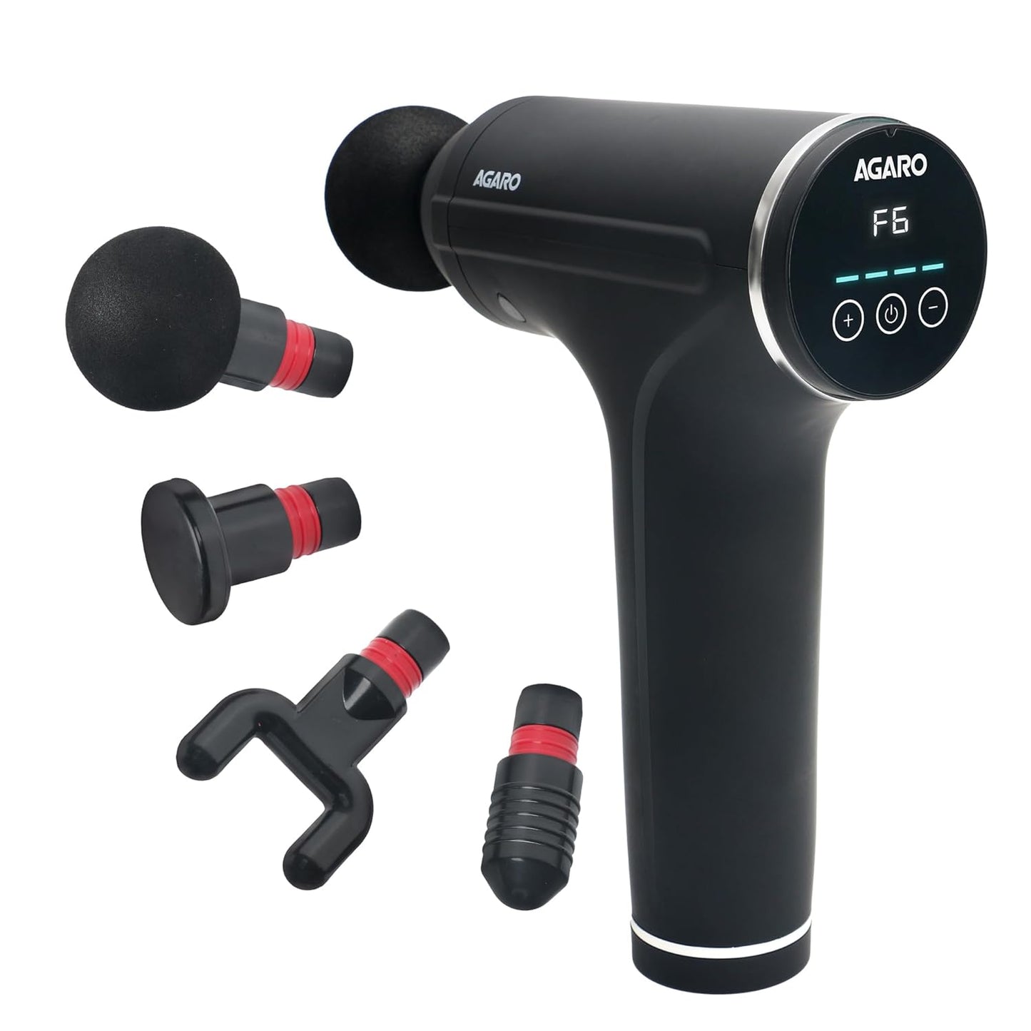 Massager Gun 4 Heads, 6 Speed, Rechargeable, Handheld, Percussion Muscle Massager for Full Body