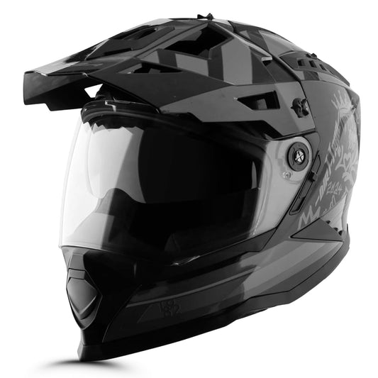Dirt-X Trial Full Face Motorcycle Helmet with Shock Absorbing Shell, Aerodynamic Design, Ventilated Interior, Off -Road Ready, Racing Fit â€“ Black...