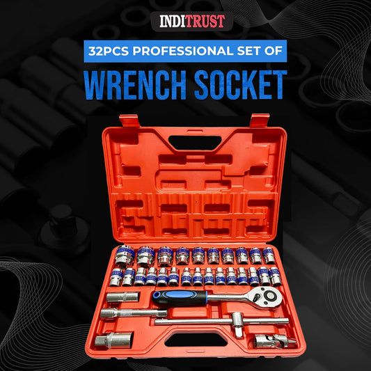 trust Heavy 32Pc 1/2 Inch Ratchet Socket set Wrench Spanner Tool