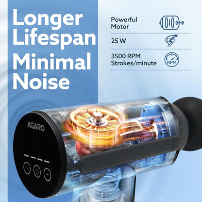 Massager Gun 4 Heads, 6 Speed, Rechargeable, Handheld, Percussion Muscle Massager for Full Body