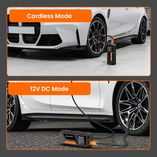 Portable 3-in-1 Cordless & Corded Tire Inflator, 2X Faster | 150 PSI, 6000mAh