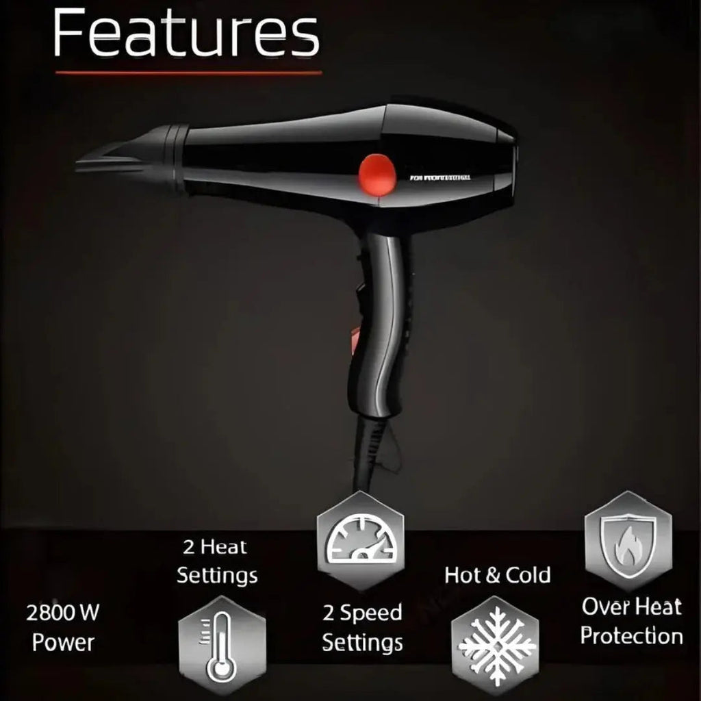 Hot and Cold Hair Dryer With Temperature Setting